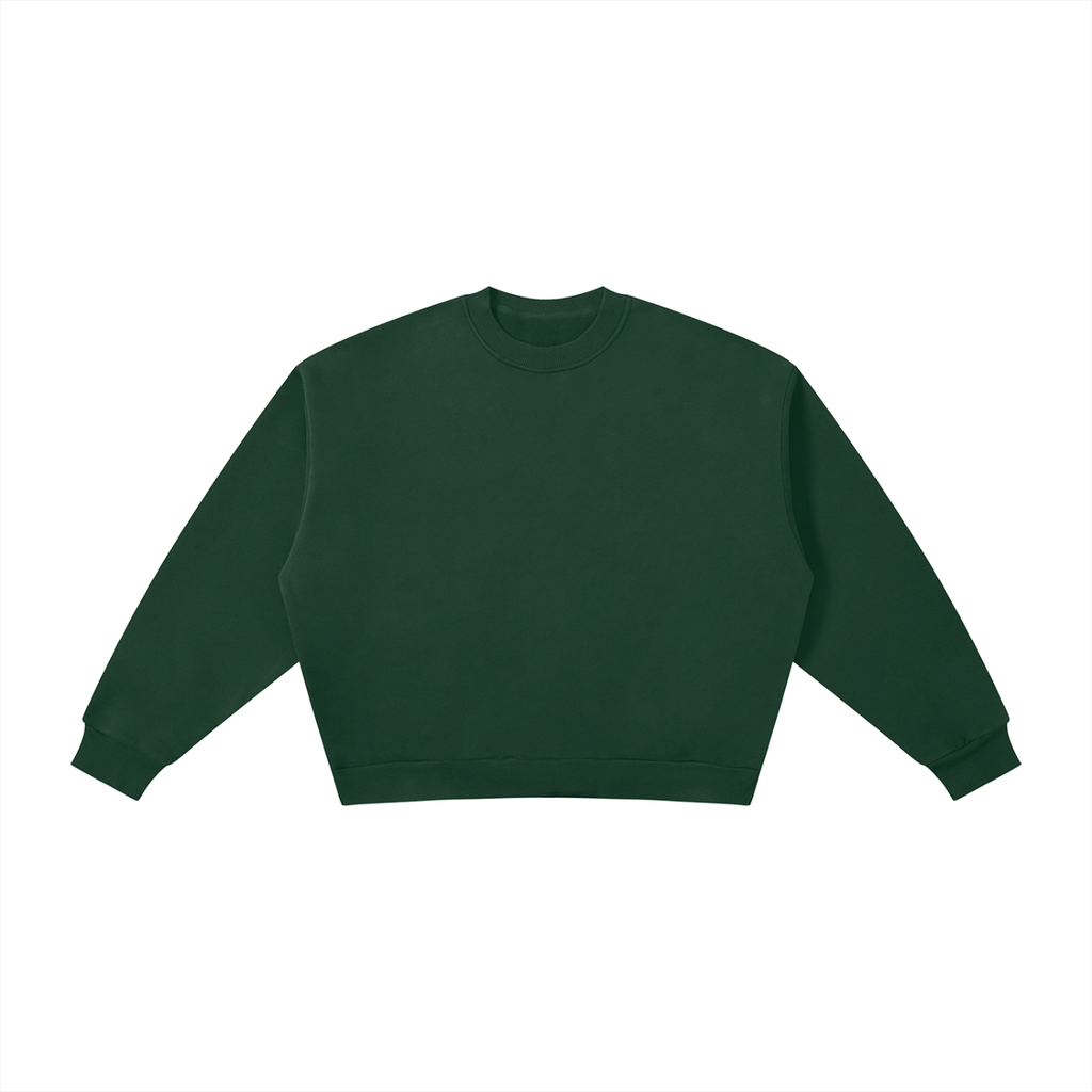 Oversized Fleece Crewneck in dark green – Blanks by Wrens