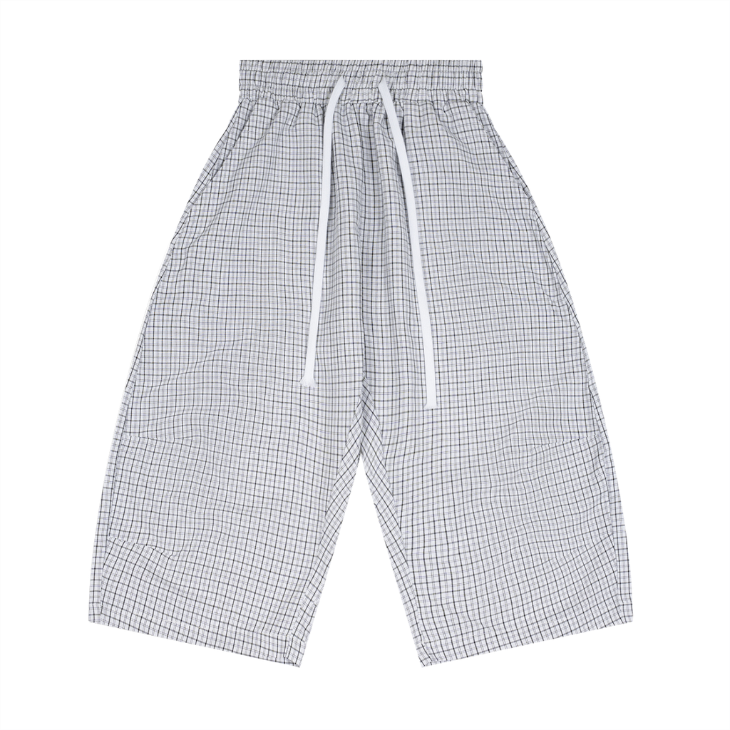 Unisex Plaid Loose Capri Shorts