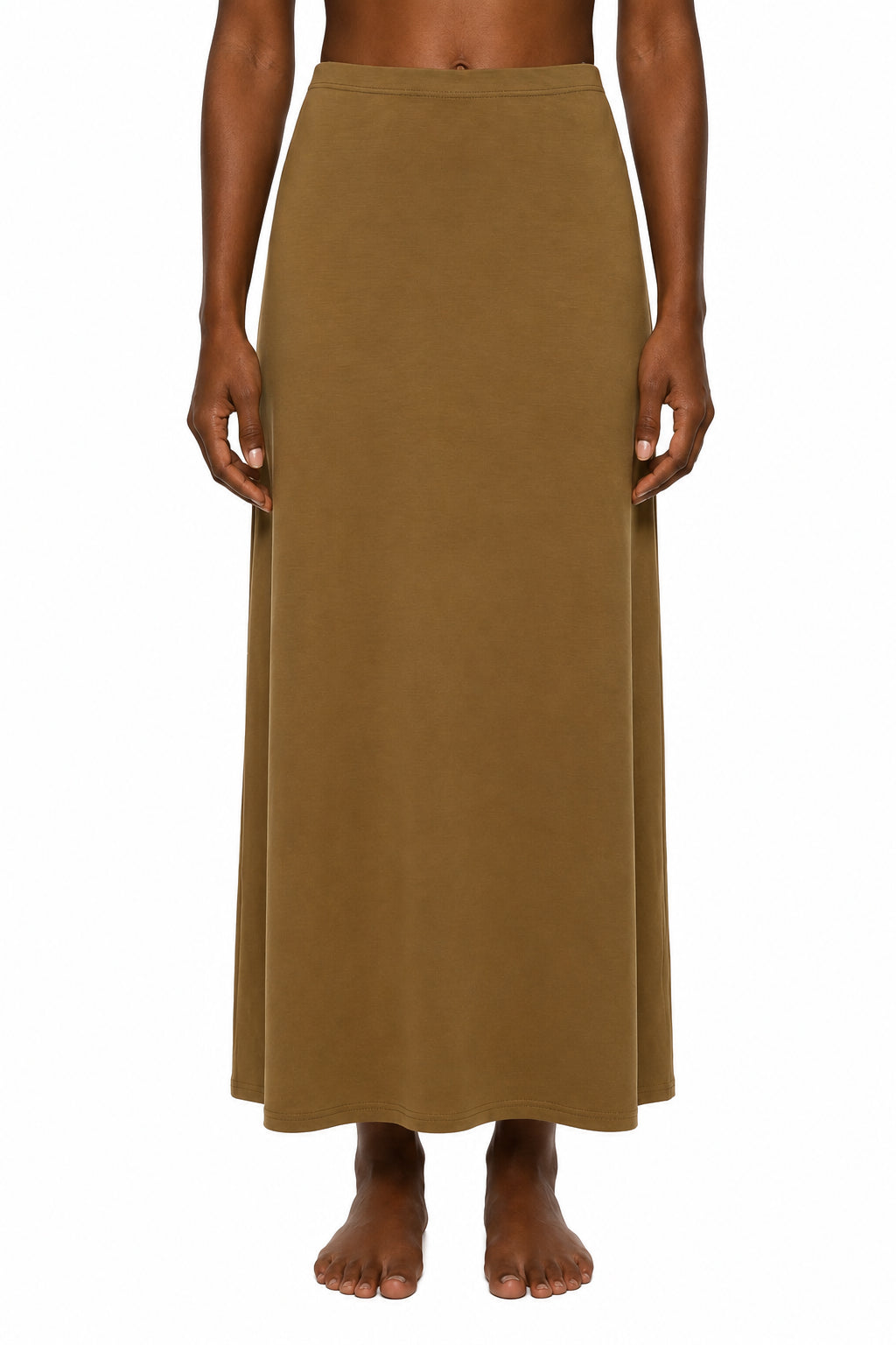 Women's Solid Color Knit Maxi Skirt