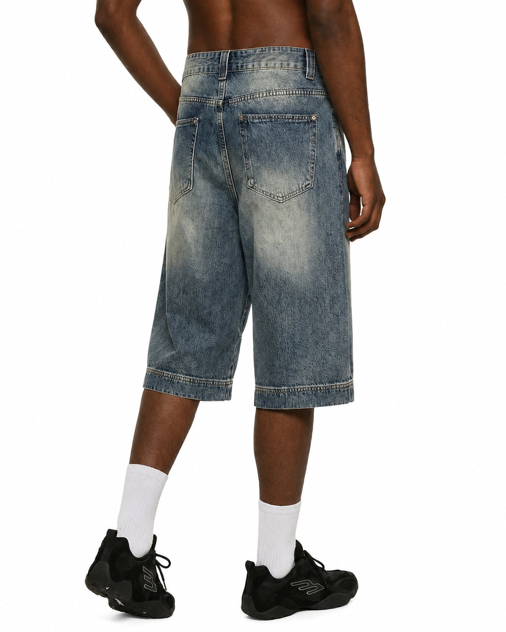Vintage Wash Baggy Denim Shorts