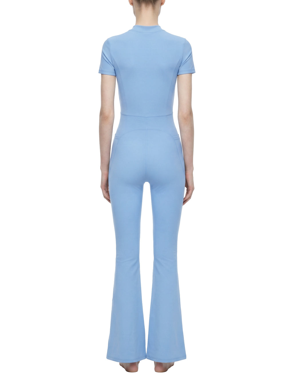 Women’s Tight Flared Leg Quarter-Zip Jumpsuit