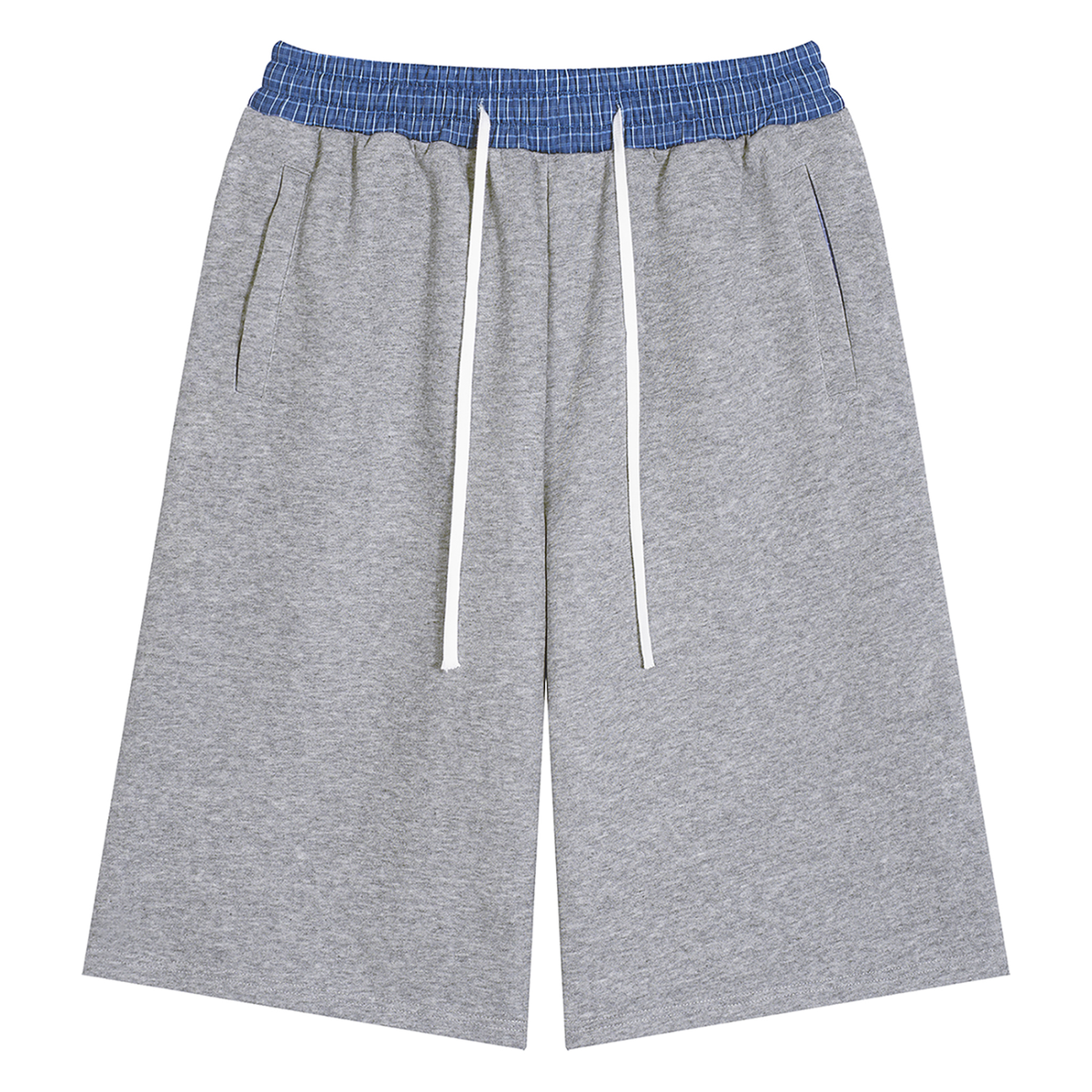 Unisex Plaid Waistband Shorts