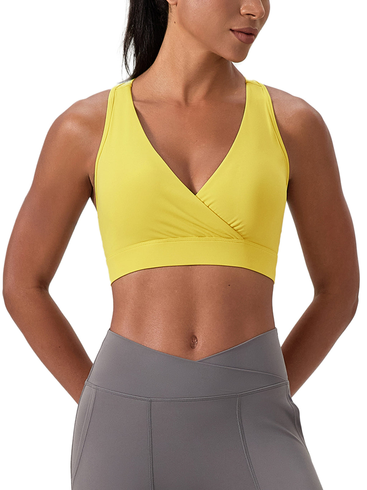 Crossover V-Neck Sports Bra