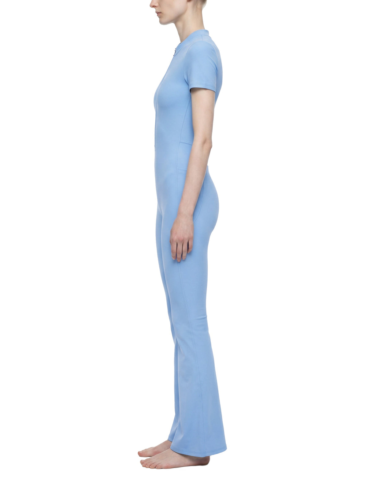 Women’s Tight Flared Leg Quarter-Zip Jumpsuit