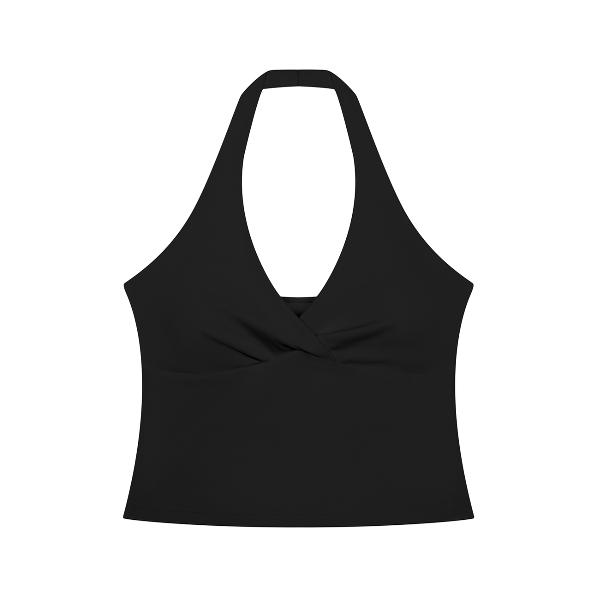 Women's Ruched Halter Crop Top in black – Blanks by Wrens