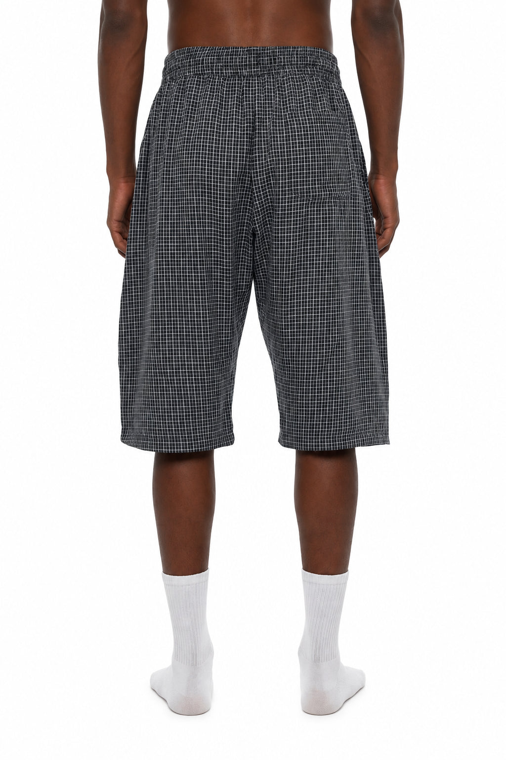 Unisex Plaid Loose Capri Shorts