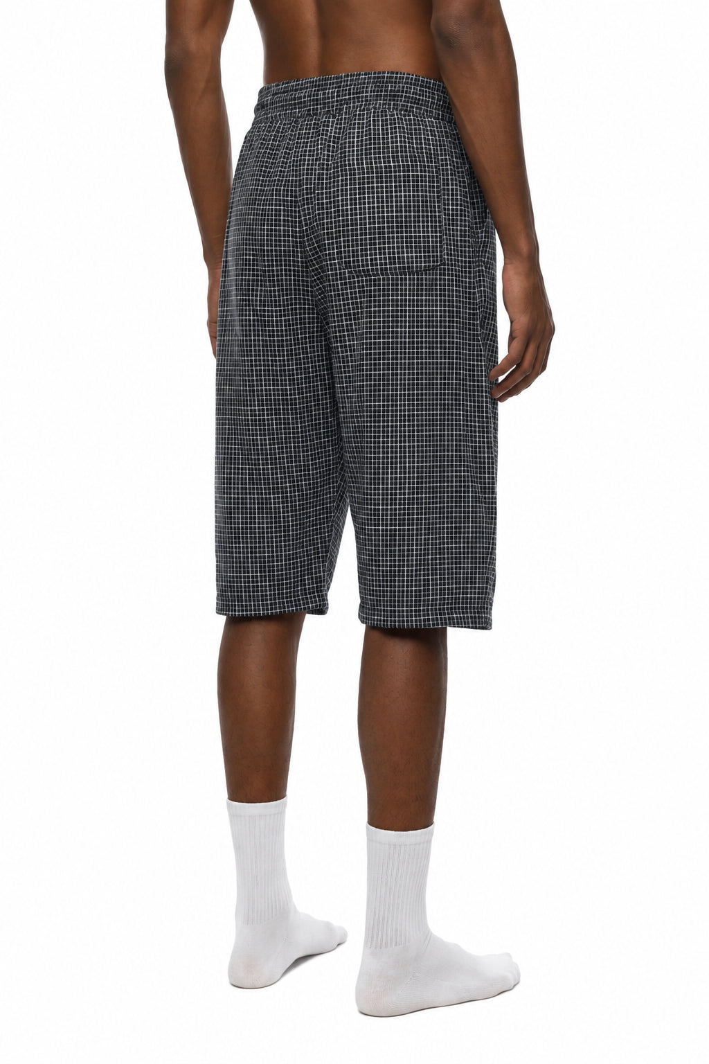 Unisex Plaid Loose Capri Shorts