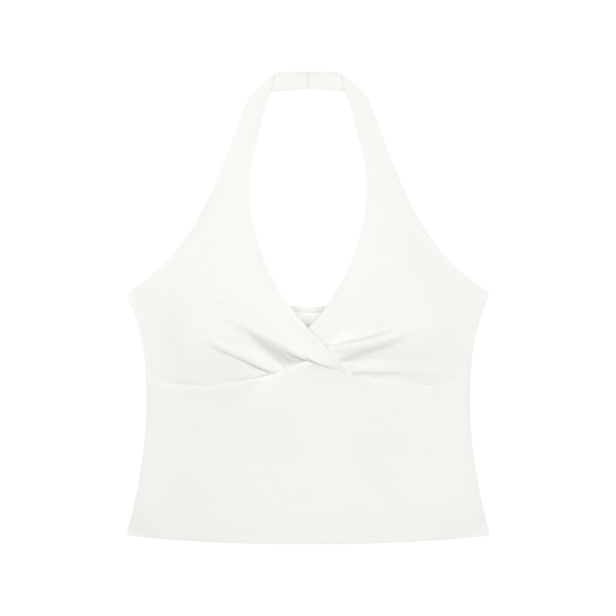 Women's Ruched Halter Crop Top in white – Blanks by Wrens