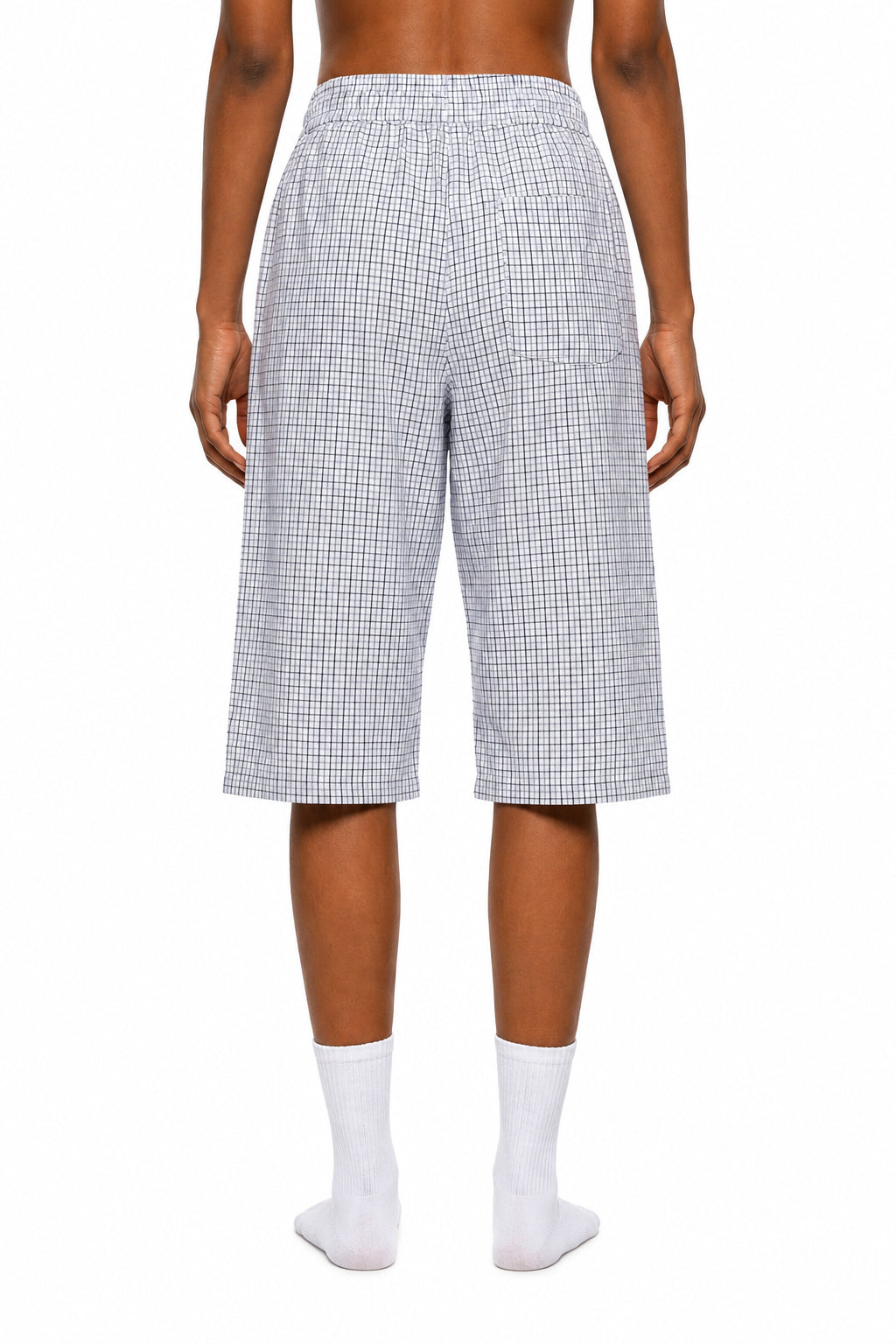 Unisex Plaid Loose Capri Shorts