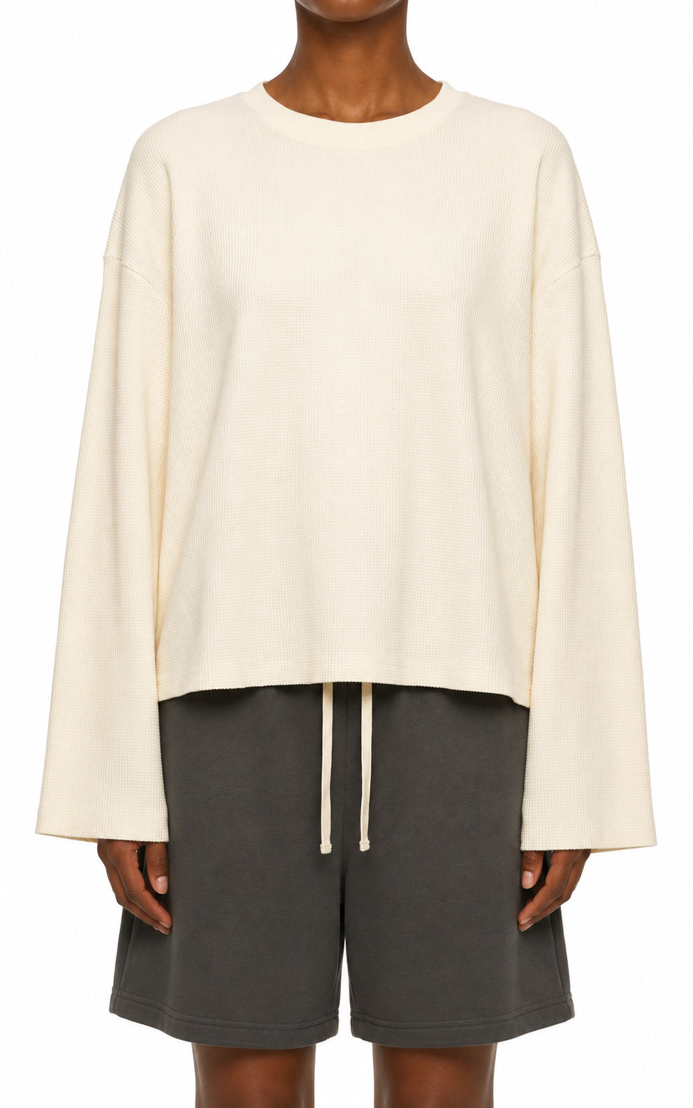 Unisex Waffle Raw Edge T-Shirt