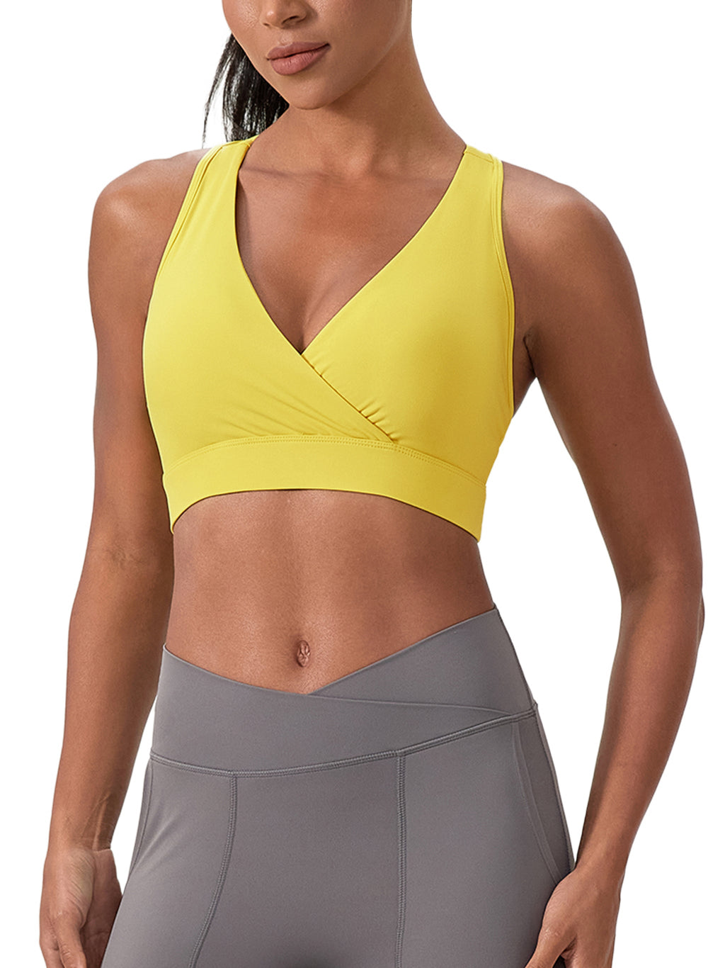 Crossover V-Neck Sports Bra