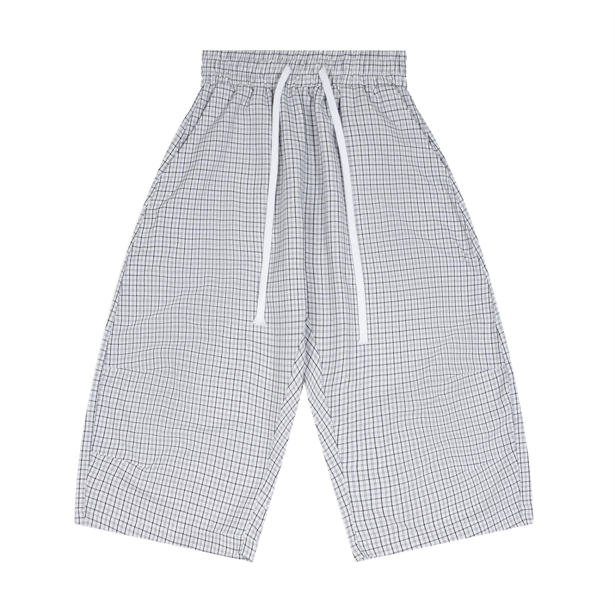 Unisex Plaid Loose Capri Shorts