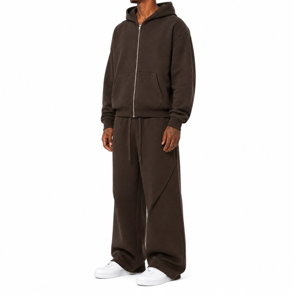 Fleece Zip-Up Boxy Hoodie