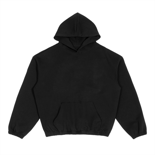 Cinched Hem Boxy Hoodie in black – Blanks by Wrens