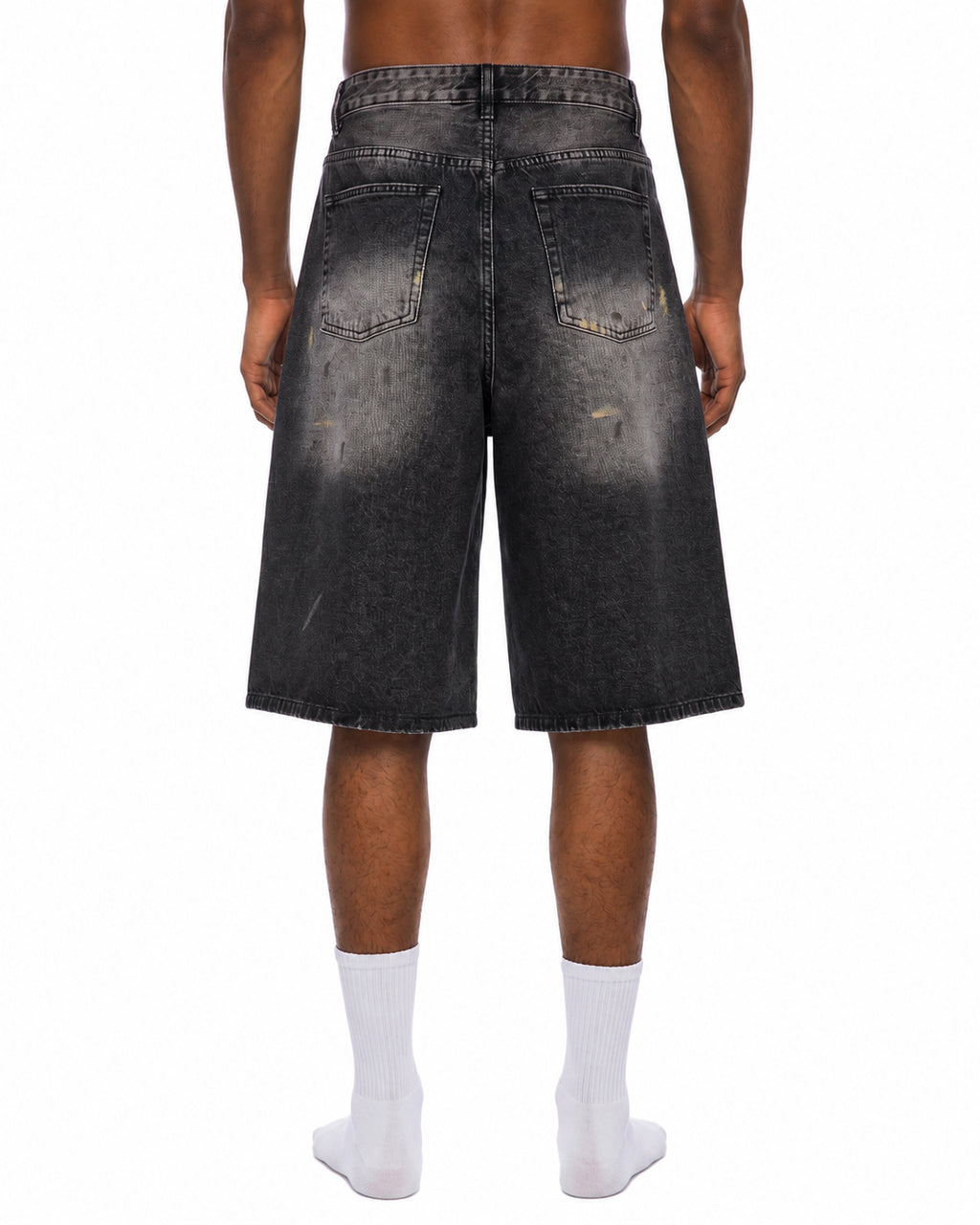 Men’s Vintage Wash Wide Leg Denim Shorts