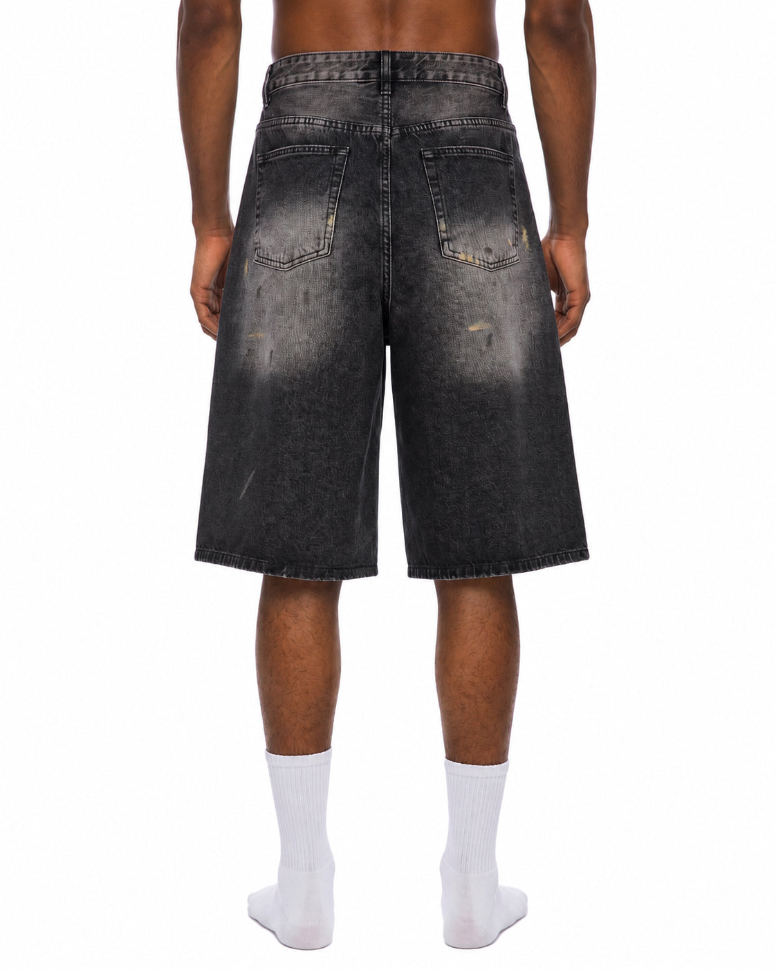 Men’s Vintage Wash Wide Leg Denim Shorts