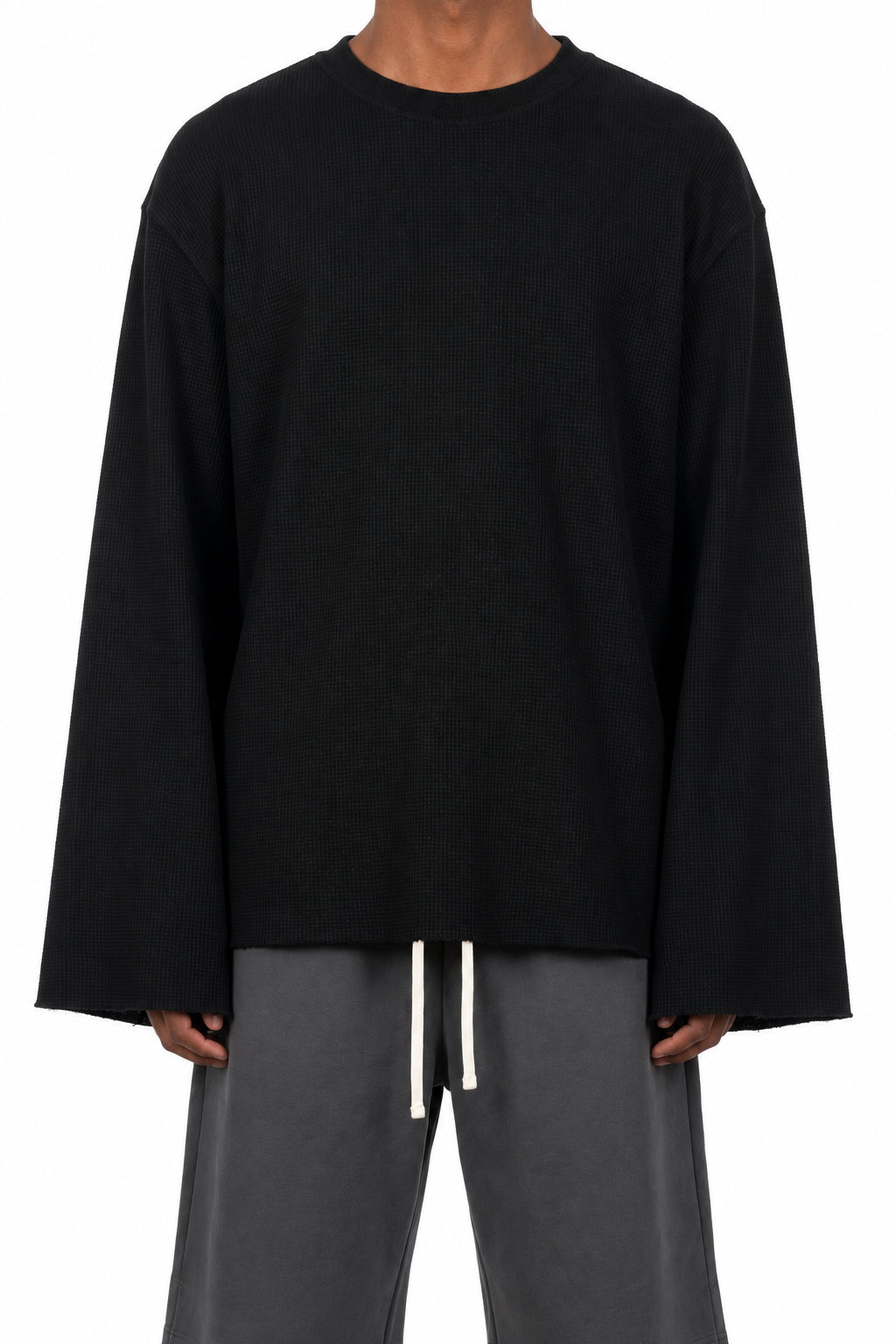 Unisex Waffle Raw Edge T-Shirt