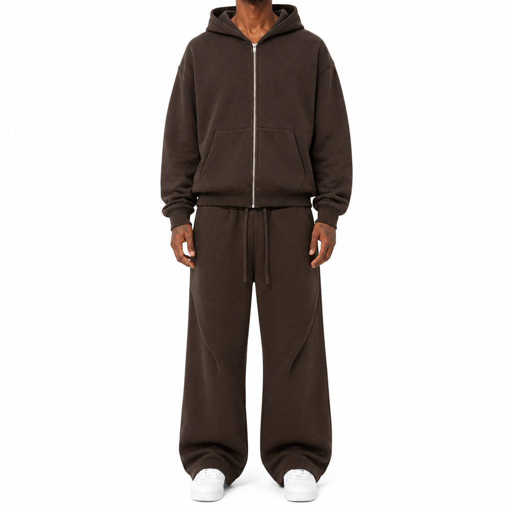 Fleece Zip-Up Boxy Hoodie